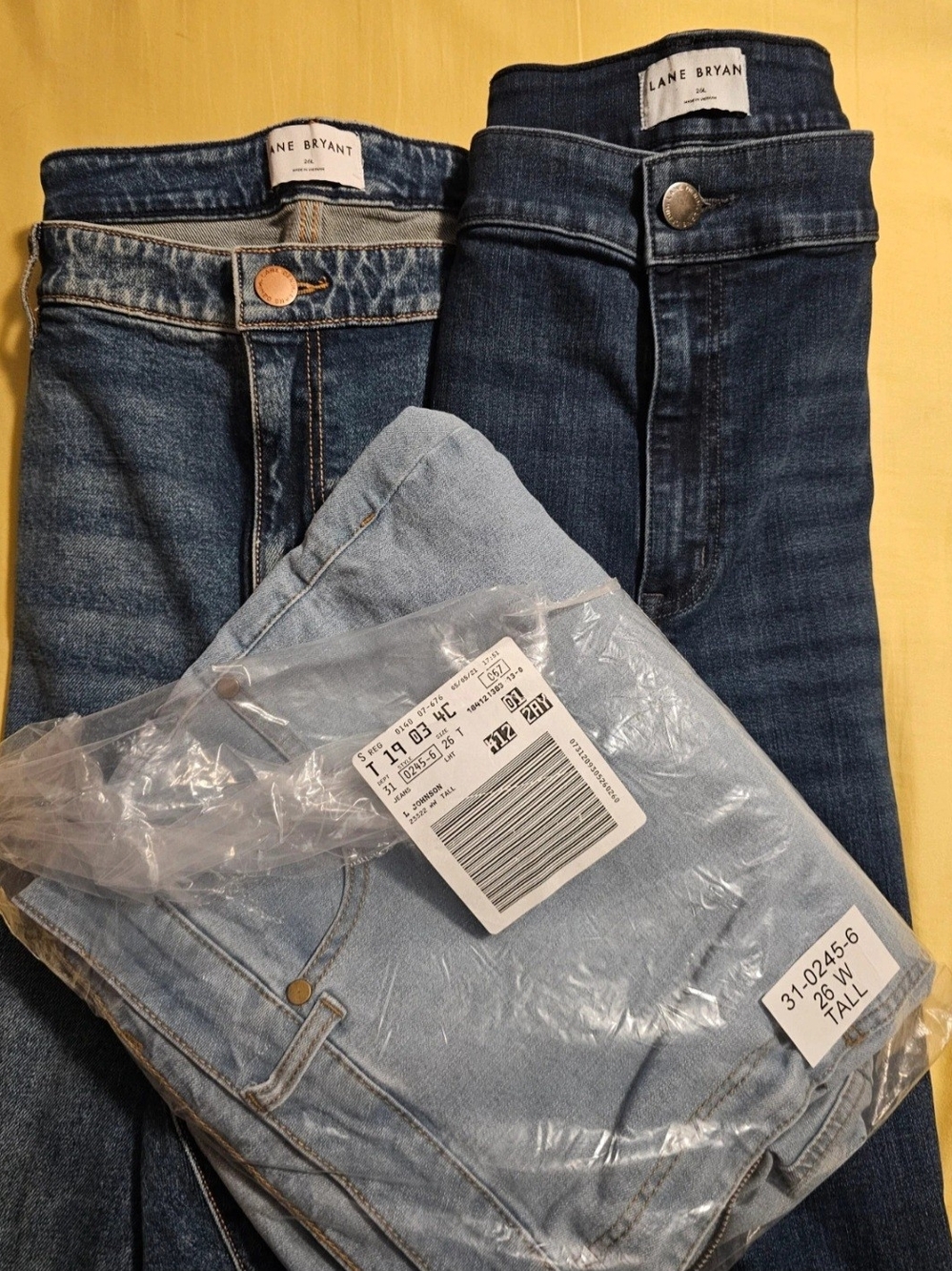 Lane Bryant Straight Leg Jeans Trio in Dark, Medium and Light Blue